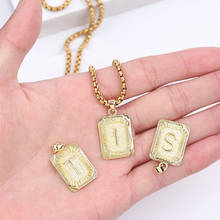 Initials Pendant English Letter Necklace Pendants Plating Gold Square Alphabet Charms for Jewelry Making Couple Jewelry Findings 2024 - buy cheap