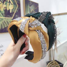 Diadema de Cristal brillante de seda para mujer, pinzas para el pelo con diamantes de imitación, turbante, accesorios de Hari, diadema de corona 2024 - compra barato