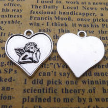 160pcs Cupid Heart Charms 18mm x 19mm DIY Jewelry Making Pendant antique silver color 2024 - buy cheap