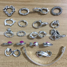 Pulsera europea de plata de primera ley con pluma liberada, brazalete, plata esterlina 925, doble eslabón 2024 - compra barato