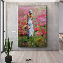 Hand-painted Mediterranean landscape picture oil painting pastoral painting flowers on canvas modern living room wall decoration 2024 - buy cheap