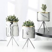 New Home Garden Metal Bracket Ceramic Flower Pot Holder Art Plant Container Planter 2024 - buy cheap