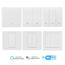 WiFi Smart Switch Push Button Smart Life/Tuya APP Remote Control google home voice control  for 1/2/3 Gang Null and Fire Line 2024 - buy cheap