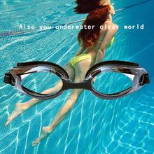 Водонепроницаемые противотуманные HD очки для плавания, унисекс, взрослые силиконовые плавательные очки с близорукостью, очки для плавания 2024 - купить недорого
