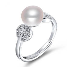 DMCRFP011 8-9mm Pearl Ring Real 925 Sterling Silver Semi-round Pearl Ring Adustable For Women 2024 - buy cheap