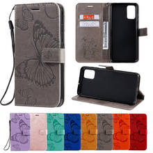 Funda de cuero con tapa tipo billetera para Samsung S21, S20, S10, S9, S8, S7, Galaxy Note 20, 10, 9, 8, funda tipo billetera con relieve de mariposa 3D 2024 - compra barato