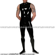 Roupa de gato sexy de látex sem mangas, preto, com pés, gola alta, zíper, macacão de borracha, traje corporal zentai da moda 2024 - compre barato