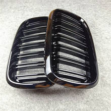 1 pair Glossy black For X1 E84 F48 X3 F25 X4 F26 X5 F15 X6 F16 E70 E71 Dual line Kidney Grilles Front Grill Grille 2024 - buy cheap