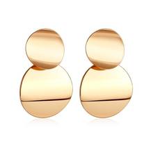 Hot Statement Earrings New Fashion Round Metal Earrings For Women Gold Silver Color Jewelry Simple Vintage Drop Dangle Earrings 2024 - buy cheap