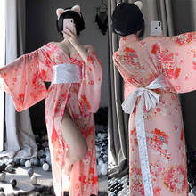 Kimono de seda suelto para mujer, ropa de moda japonesa, Estilo Vintage, elegante, gasa Sakura, albornoz, cárdigan 2024 - compra barato