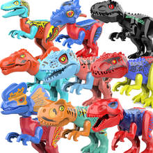 Brutal Raptor Jurassic Dinosaurs World mini Dinos Figures Bricks Tyrannosaurus Rex Building Blocks can sound Diy Toys for kids 2024 - buy cheap