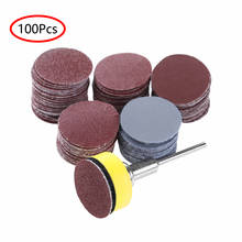 Kit de discos de lijado de 1 pulgada, 100/100/lotes de granos con placa de respaldo de bucle de gancho de 1/8 pulgadas para herramienta rotativa de amoladora de taladro abrasivo, 180 Uds. 2024 - compra barato