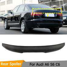 Car Rear Trunk Boot Lip Wing Spoiler For Audi A6 S6 C6 2008 - 2011 Carbon Fiber Rear Trunk Spoiler Wing 2024 - buy cheap