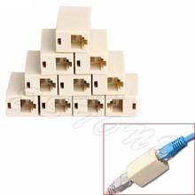 10 шт. RJ45 CAT5 Соединительный разъем, сетевой LAN Кабельный соединитель расширителя адаптер 2024 - купить недорого