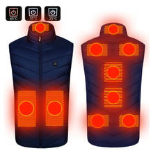 9 Places Heated Vest Men Women Usb Heated Jacket Heating Vest Thermal Clothing Hunting Vest Winter Heating Jacket Black S-6XL 2024 - buy cheap
