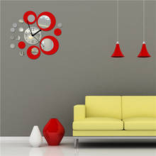 Creative Acrylic Clock Mirror Effect Wall Sticker Home Decor Craft DIY Christmas Decoration living room clock wall red modern 2024 - buy cheap