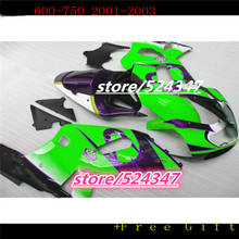 Kit de carenagem para motocicleta suzuki 2001, 2002, 2003, gsxr600, gsxr 750, conjunto de carenagem, carroceria, preto e verde, 600, 01, 02, 03 2024 - compre barato