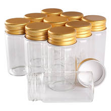 24 garrafas de vidro de 25ml 30*60mm com tampas de alumínio douradas frascos de vidro frascos de vidro para o presente dos ofícios do casamento 2024 - compre barato