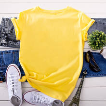 Camiseta Harajuku de 4 colores para mujer, hecha a medida Camiseta básica, camiseta informal de cuello redondo, camiseta Hipster coreana, ropa de calle 2024 - compra barato