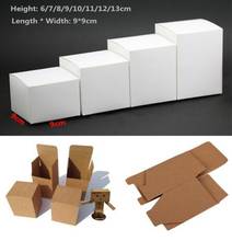 Caja de cartón de papel Kraft para joyería, embalaje de dulces, paquete de jabón de regalo, caja de papel de embalaje blanco, 50 Uds. 2024 - compra barato