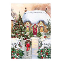 Winter Christmas Snow Landscape Diamond Painting Cross Stitch Full Round New DIY 5D Decorative Scenic House Mosaic Embroidery 2024 - buy cheap