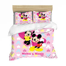 Couple Mickey Minnie Cartoon Bedding Set Children Twin Full King Single Double Size Duvet Cover Pillow Cases Girl Boy Baby Gift 2024 - buy cheap