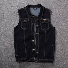 2021 Men's denim vest men's spring blue outdoor multi-pocket vest sleeveless 8XL 7XL 6XL 5XL large size denim vest handsome tide 2024 - compre barato