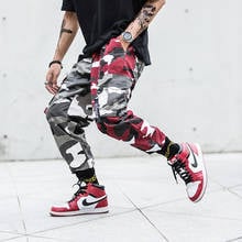 2020 Mens Fashion Splice joggers pants hip hop Streetwear Camo pants Cargo pants Men Camo Pants Mens Trousers US Size M-XXL 2024 - buy cheap