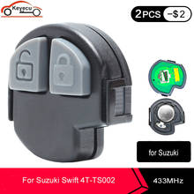 Новый запасной пульт дистанционного управления KEYECU для входа без ключа, 2 кнопки для Suzuki SX4 433 МГц (4T-TS002) Fob 2024 - купить недорого
