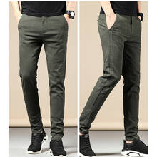 2021 New Autumn Men's Business Slim Casual Pants Fashion Classic Style Elasticity Trousers Male Brand Gray Green Black 2024 - buy cheap