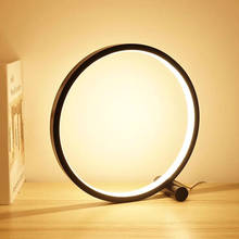 Personalizado candeeiro de mesa quarto cabeceira luz da noite led escurecimento criativo círculo lâmpada leitura casa iluminação decorativa 2024 - compre barato