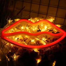 Indoor led Neon Sign Night Lights Lips Lamp Wall Decor Light for Christmas Wedding Party Kids Room Dropshipping 2024 - buy cheap