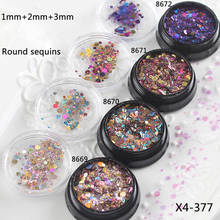 1box 1+2+3mm Round Sequins+Mix Glitter Nail Glitter Sequin Makeup Glitter Nail Art Powder Dust Nail Decorations 2024 - buy cheap