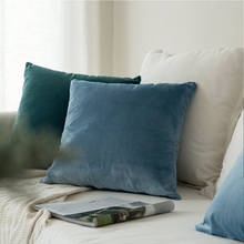 Capa de almofada de veludo luxuosa, macia, confortável, cor pura, fronha, capa de travesseiro, decoração de casa para quarto, sofá, 45x45cm 2024 - compre barato