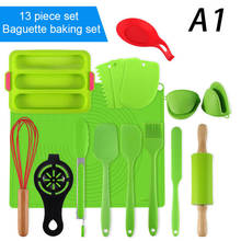 Conjunto de utensílios de cozimento de silicone, modelos para moldar pão e bolo, resistentes a altas temperaturas, fácil de limpar, 13 peças 2024 - compre barato