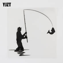 YJZT 12.6CMX12.6CM Fishing Rod Club Fisherman Decal Vinyl Car Sticker Black/Silver 8A-0949 2024 - buy cheap