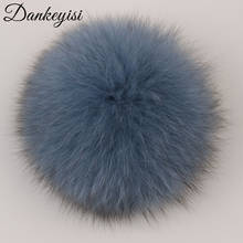 DANKEYISI 14-15cm Real Fox Fur Pompoms Mink Fur Pom Poms Natural Raccoon Fur Pompon For Scarf Gloves Hats Cap 2024 - buy cheap