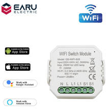 Módulo de relé de interruptor de luz inteligente con WiFi, 1 canal, 1/2 vías, aplicación remota Tuya, funciona con Alexa Echo y Google Home 2024 - compra barato