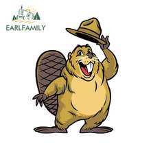 Earlfamily 13cm x 10.1cm para desenhos animados de beaver personagem vestindo um chapéu carro decalque adesivos de janela adesivos diy oclusão zero 2024 - compre barato