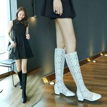 Lace net boots women's 2020 summer boots children's versatile mesh hollow out boots sexy thick heel high heel boots 2024 - buy cheap