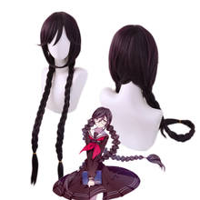 Dangan Ronpa Danganronpa Fukawa Toko Cosplay Dark Purple Long Braid Heat Resistant Synthetic Hair Halloween Party + Free Wig Cap 2024 - buy cheap