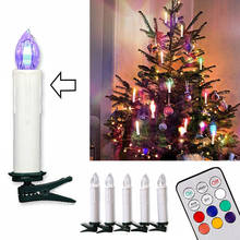 Velas de led para decoração, velas de natal, controle remoto sem chamas, vela rígida, chá led para decoração de casa, jantar, festa, 10 segundos 2024 - compre barato