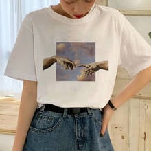 Michelangelo Aesthetic Harajuku T Shirt Women Ullzang Vaporwave Oversized T-shirt Vintage 90s Graphic Tshirt Anime Tees Female 2024 - buy cheap