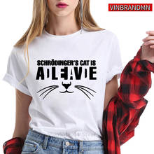 Camiseta divertida de gato Schrodingers para mujer, camisa de Ciencia Geek, Big Bang Theory, Sheldon Cooper, de algodón, Hip Hop, superventas 2024 - compra barato