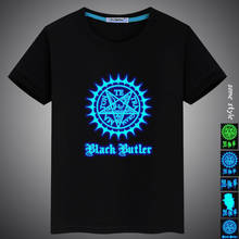 Camiseta de algodón con estampado de Butler para hombres y mujeres, camisa de manga corta de algodón, color negro, fluorescente, luminoso, informal, novedad de verano 2024 - compra barato