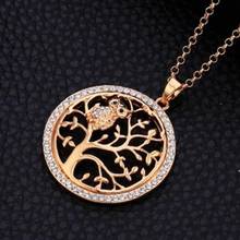 Owl Necklace Tree of Life Pendant Rose Gold Lady Charm Sweater Chain Crystal Long Necklace and Pendant Jewelry 2024 - buy cheap