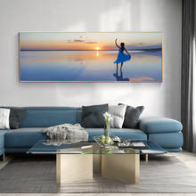 Natural Blue Beach Sunset Women Seascape Posters and Prints Canvas Painting  Scandinavian Wall Art Picture for Living Room 2024 - buy cheap