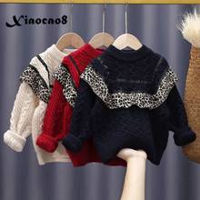 2021 Girls Thick Kintted Sweater Kids Cute Warm Tops Children Toddler Baby Girl Fall Winter Clothes 2 3 4 5 6 7 8 9 10 11Years 2024 - buy cheap