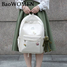 BaoWomen College Student Backpack Cute Nylon Women School Bag Lady Kawaii Backpack Female Fashion Badge Bag Book Harajuku New 2024 - buy cheap