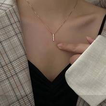 Simple Strip Pendant Necklace Inlay Cubic Zircon Geometric Jewelry For Women Wedding Party Dainty Charm Clavicle Chain 2024 - buy cheap